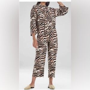 N Natori Zebra-Print Pajama Set Capri women’s zebra print Black & Brown